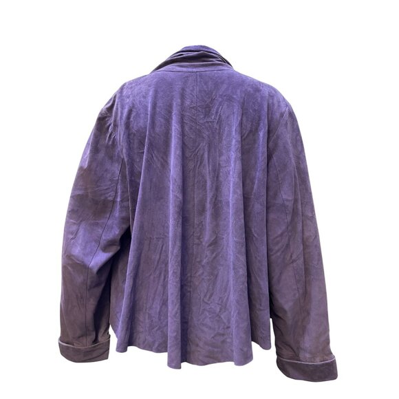 Vericci Goatskin Wrap Jacket Purple L - Picture 2 of 8